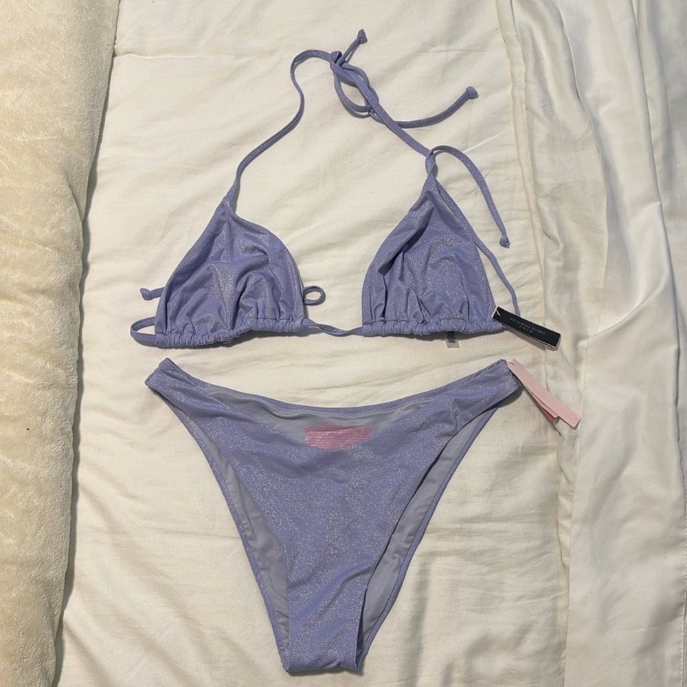 Brand new beautiful purple, shiny bikini with tags!!